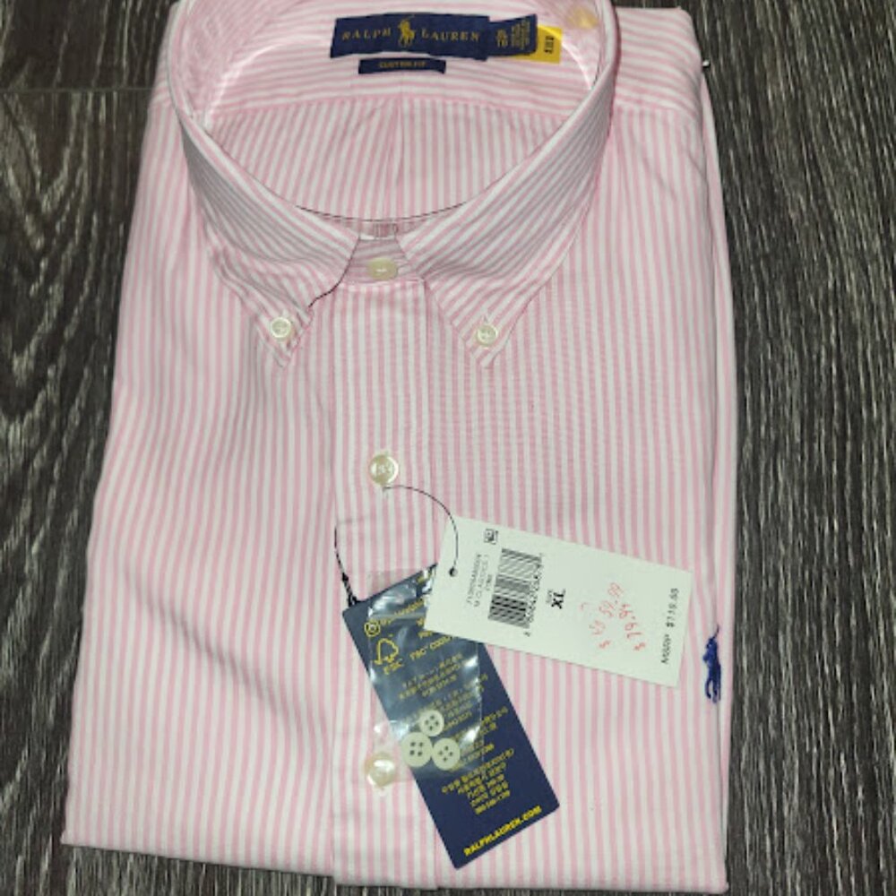 Polo Ralph Lauren - Long Sleeve Pink Striped Shirt - XL